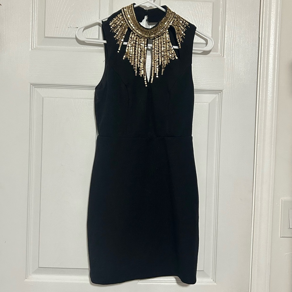 “Reign” Regal High Neck Mini Dress